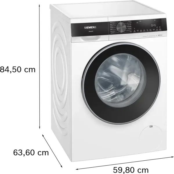 Siemens WG56G2Z0GB iQ500 Washing machine, front loader 10 kg 1600 rpm, White dimensions