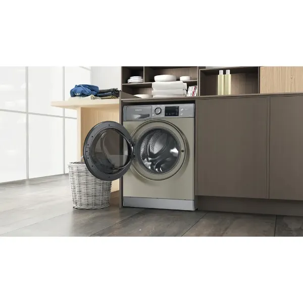 Hotpoint NDB 9635 GK UK graphite 9+6kg washer dryer - freestanding open 2