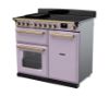 Rangemaster 18235 Estel Deluxe 100 Induction Range Cooker in Heather with Antique Brass Trim - ESDL100EIPHTH/AB1_angled view