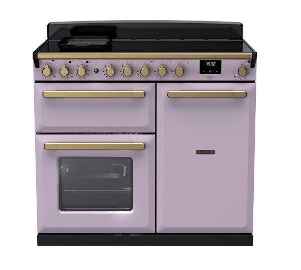 Rangemaster 18235 Estel Deluxe 100 Induction Range Cooker in Heather with Antique Brass Trim - ESDL100EIPHTH/AB1_main
