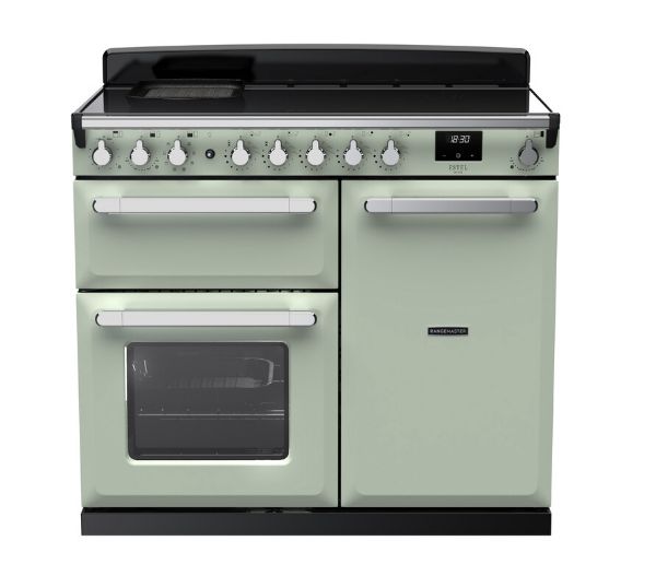 Rangemaster 15119 Estel Deluxe 100 Induction Range Cooker in Mint with Chrome Trim - ESDL100EIPMNT/CM1_main