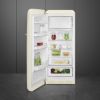 Smeg FAB28LCR6UK 60cm 50s Style Left Hand Hinged Fridge with Icebox in Cream_open door