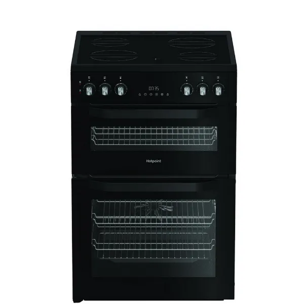 Hotpoint HDE6VDC2B1 60cm Double Oven Electric Cooker with Ceramic Hob - Black_main