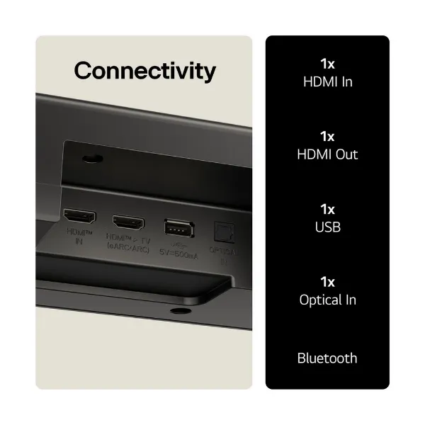 LG US70TY.AGBRLLK Wireless 3.1.1ch Soundbar & Subwoofer - Black_connectivity