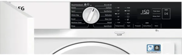 AEG LFX6G8434BI 8kg 1400 Spin 6000 ProSense® Integrated Washing Machine_control panel