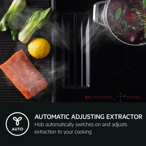 AEG TCH74B01FZ 6000 SaphirMatt® 70cm Induction Extractor Hob _automatic extractor