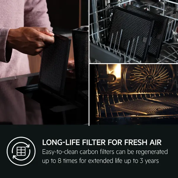 AEG TCH74B01FZ 6000 SaphirMatt® 70cm Induction Extractor Hob _long life filter