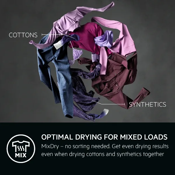 AEG TR739G4B 7000 SensiDry® Heat Pump 9 kg Tumble Dryer_optimal drying
