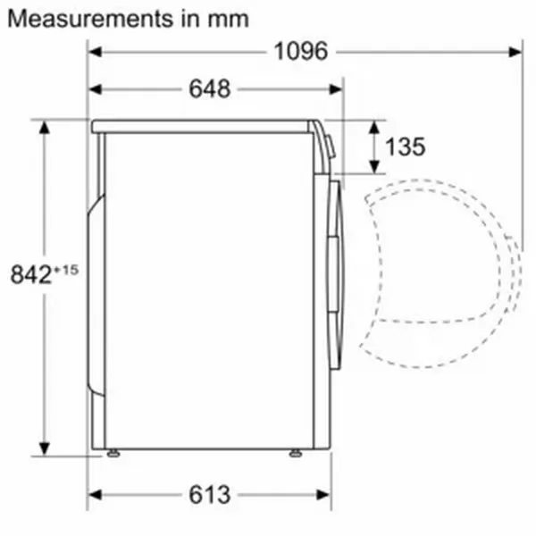 Bosch Series 6 WQG24502GB 9kg Heat Pump Tumble Dryer - White_measurements