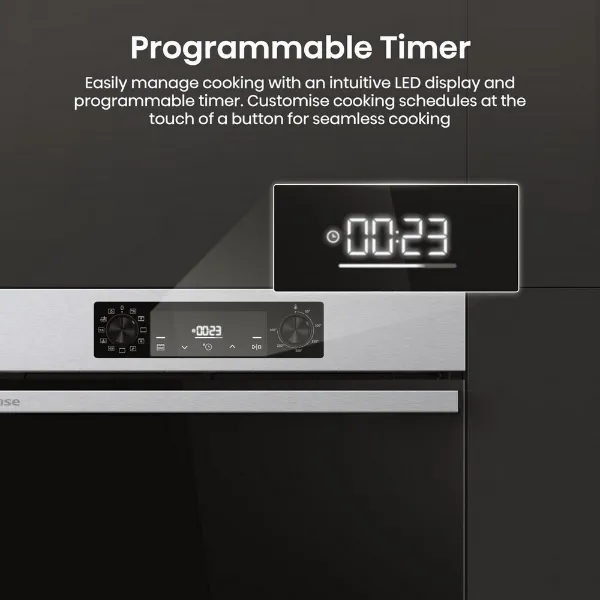 Hisense BI622AXPGUK 59.5cm Built In Electric Single Oven - Black & Stainless Steel_programmable time