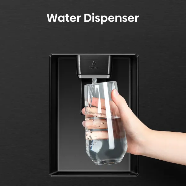 Hisense RS840N4WFE 60/40 91cm Frost Free American Fridge Freezer - Black Stainless Steel_water dispenser
