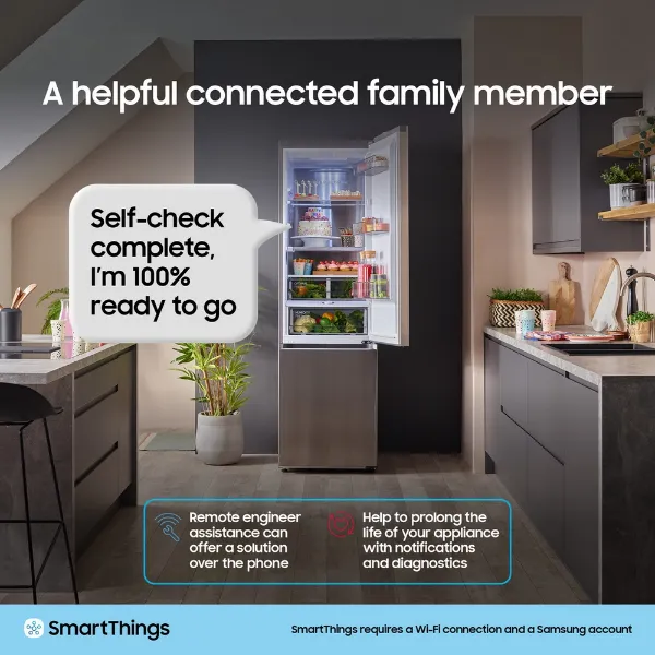 Samsung RB34C632ESA/EU 59.5cm 65 / 35 Split Fridge Freezer - Silver / White_smart