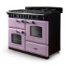 Rangemaster 17819 Classic Deluxe OC 110 Dual Fuel Range Cooker in Heather with Chrome Trim - CLDLO110DFPHTH/CM1_angled view