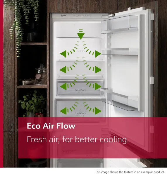 Neff KI7861FE0G  60/40 Split N 30 Built In Fridge Freezer - Display Model_eco air flow