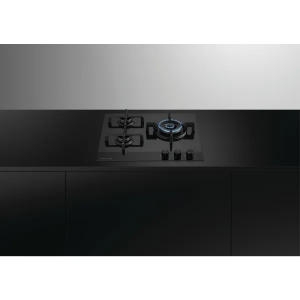 Fisher & Paykel CG603DNGGB4 60cm 'Gas on Glass' 3 Burner - BlackFront
