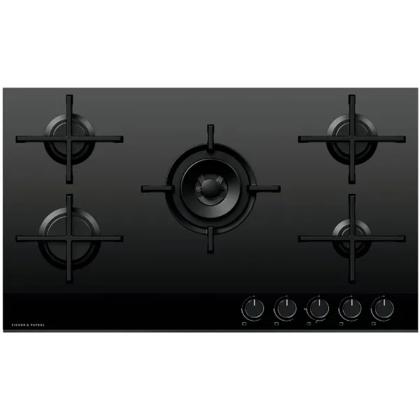 Fisher & Paykel CG905DNGGB4 90cm 'Gas on Glass' 5 Burner - Black