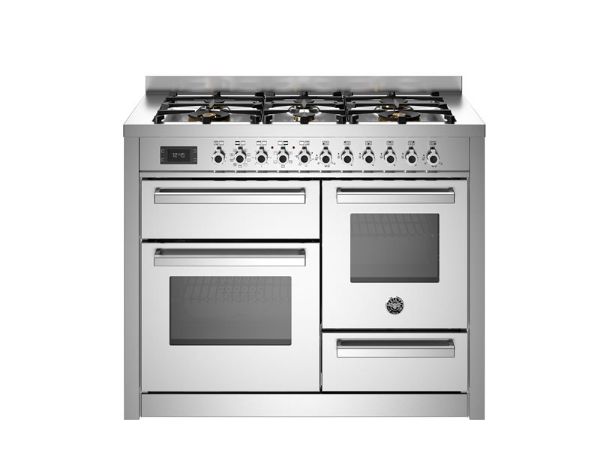 Bertazzoni Professional 110cm Dual Fuel XG Range Cooker with Twin Oven in Stainless Steel