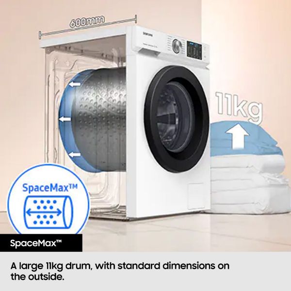 Samsung WD11DG5B15BBEU Series 5 AI Energy 11kg/6kg 1400 Spin Washer Dryer - Black_spacemax