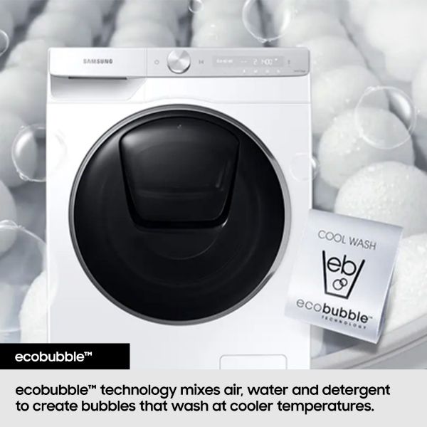 Samsung WD11DG5B15BBEU Series 5 AI Energy 11kg/6kg 1400 Spin Washer Dryer - Black_ecobubble