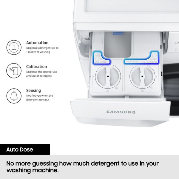 Samsung WF90F09C4SU1 Series 9 AI Home 9kg 1400 Spin Smart Washing Machine - Silver_auto dose