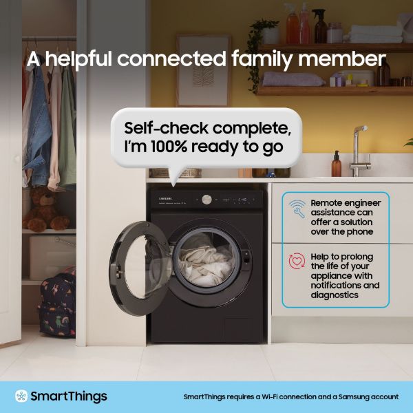 Samsung WW11DB8B95GHU1  Series 8 AI Energy 11kg 1400 Spin Smart Washing Machine - White_smart things