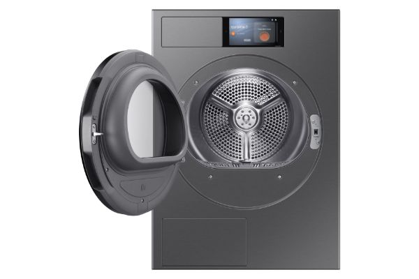 Samsung DV90F09F4SU1  Series 9 AI Home 9kg Heat Pump Tumble Dryer - Dark Grey_door open