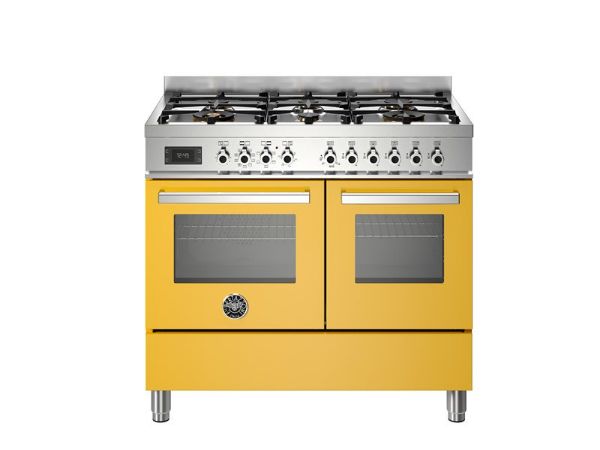 Bertazzoni Professional 100cm Dual Fuel Twin Oven Range Cooker in Giallo
