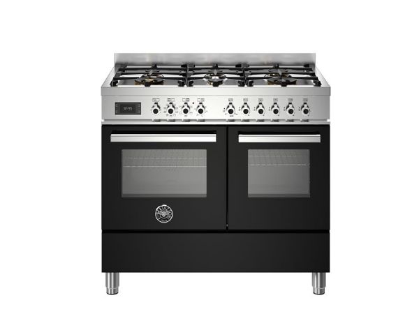Bertazzoni Professional 100cm Dual Fuel Twin Oven Range Cooker in Nero