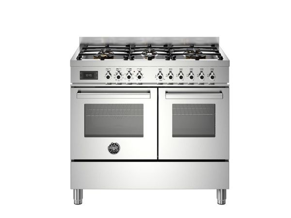 Bertazzoni Professional 100cm Dual Fuel Twin Oven Range Cooker in Stainless Steel