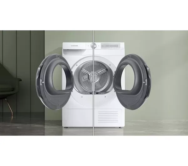 Samsung DV90T6240LE/S1 9kg Heat Pump Smart Tumble Dryer - White_open door