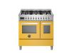 Bertazzoni Professional 90cm Dual Fuel Twin Oven Range Cooker in Giallo