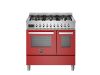 Bertazzoni Professional 90cm Dual Fuel Twin Oven Range Cooker in Rosso