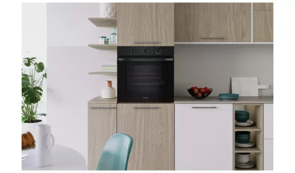 Indesit IO 233 B UK Click&Clean Electric Single Fan Oven - Black main 2