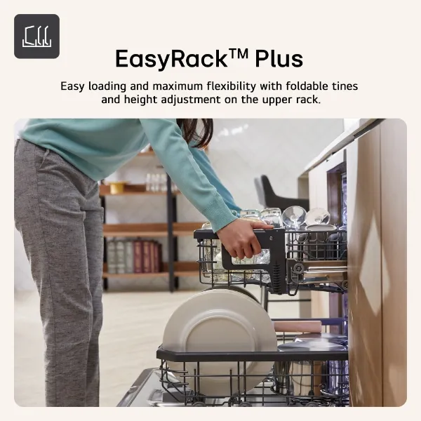 LG DB476TXS 14 Place Setting TrueSteam™ Full Size Integrated Dishwasher_easyrack