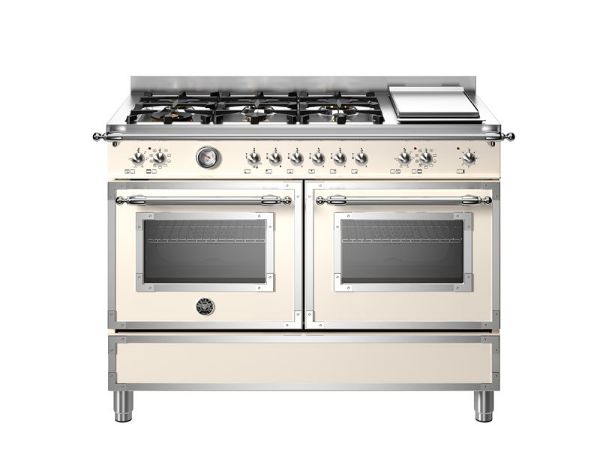 Bertazzoni Heritage 120cm Dual Fuel Range Cooker Twin Oven with Griddle Dual Fuel in Avorio