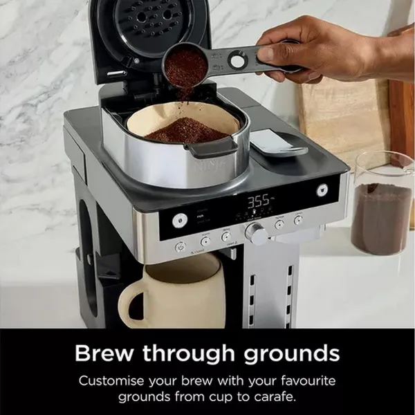 Ninja CFN802UK Espresso & Filter Coffee Machine - Silver / Black_brew through grounds