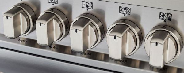 Bertazzoni Master 110cm XG Dual Fuel Range Cooker in Matt Nero_knobs