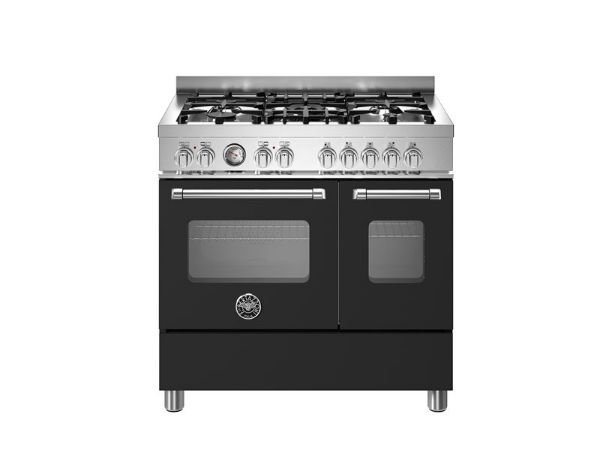 Bertazzoni Master 90cm Dual Fuel Twin Oven Range Cooker in Matt Nero