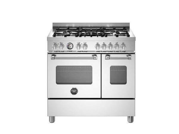 Bertazzoni Master 90cm Dual Fuel Twin Oven Range Cooker in Stainless Steel