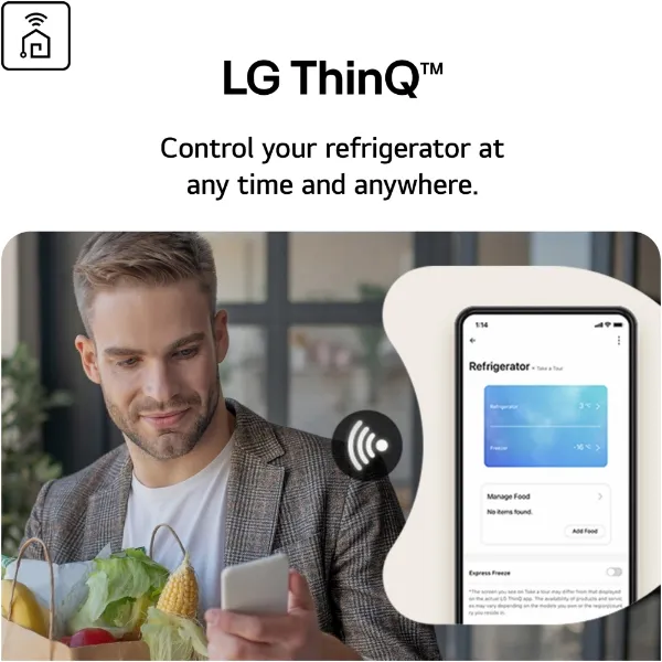LG GBBS524CEV 375L NatureFRESH Fridge Freezer in Essence Black Steel_lg thinq