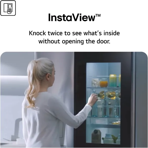 LG GSGV81PYLL American Style Smart Total No Frost Fridge Freezer with InstaView™ - Prime Silver_instaview