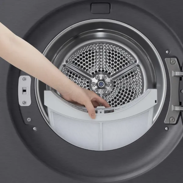 LG RHX7010TBB 10kg DUAL Inverter Heat Pump™ Dryer in Black_removing filter