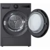 LG RHX7010TBB 10kg DUAL Inverter Heat Pump™ Dryer in Black_open door