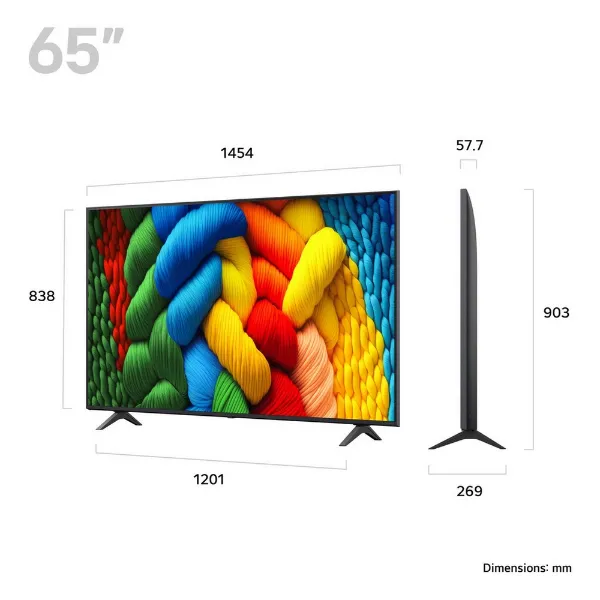 LG 65NANO80A6B.AEK 65" 4K Ultra HD Nanocell Smart TV_dimensions