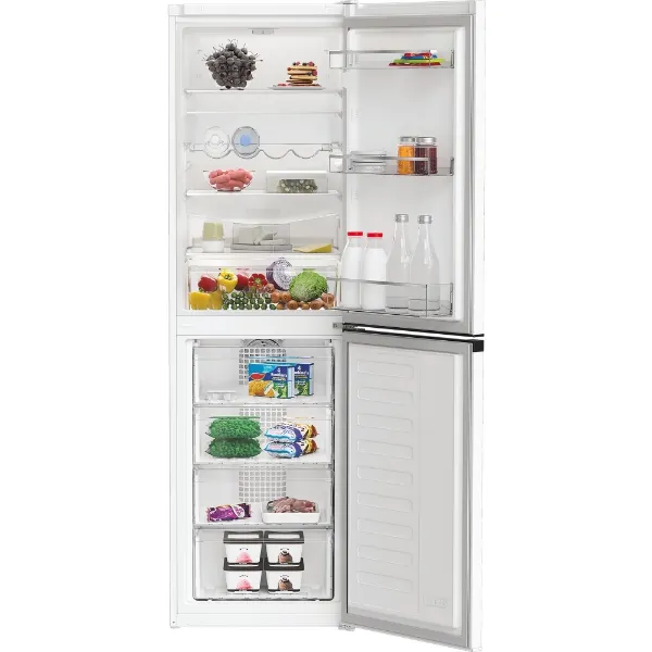 Hotpoint HPKH 1261 W5UK No Frost 50/50 Freestanding Fridge Freezer with Bottle Rack - WhiteOpen
