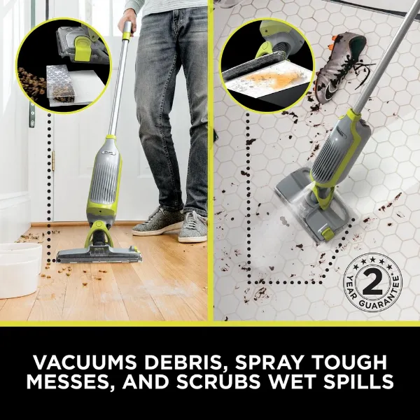 Shark VM200UK Shark VacMop Cordless 2-in-1 Vacuum Mop with Targeted Spray - 9 Min 30 Sec Run Time - Charcoal Grey_vacuums sprays and scrubs