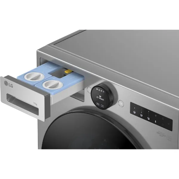LG F4X7511TSB 11kg 1400 Spin AI Direct Drive Washing Machine in Silver_detergent