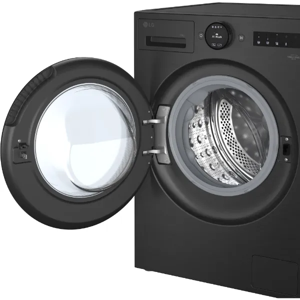 LG F4X7513TBB 13kg AI Direct Drive Washing Machine in Black_door open