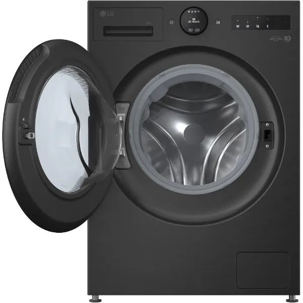 LG F4X7513TBB 13kg AI Direct Drive Washing Machine in Black_door open
