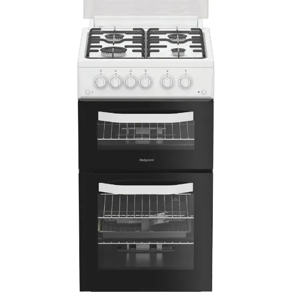 Hotpoint HDG5GCw 50cm Gas Double Cooker - White_main